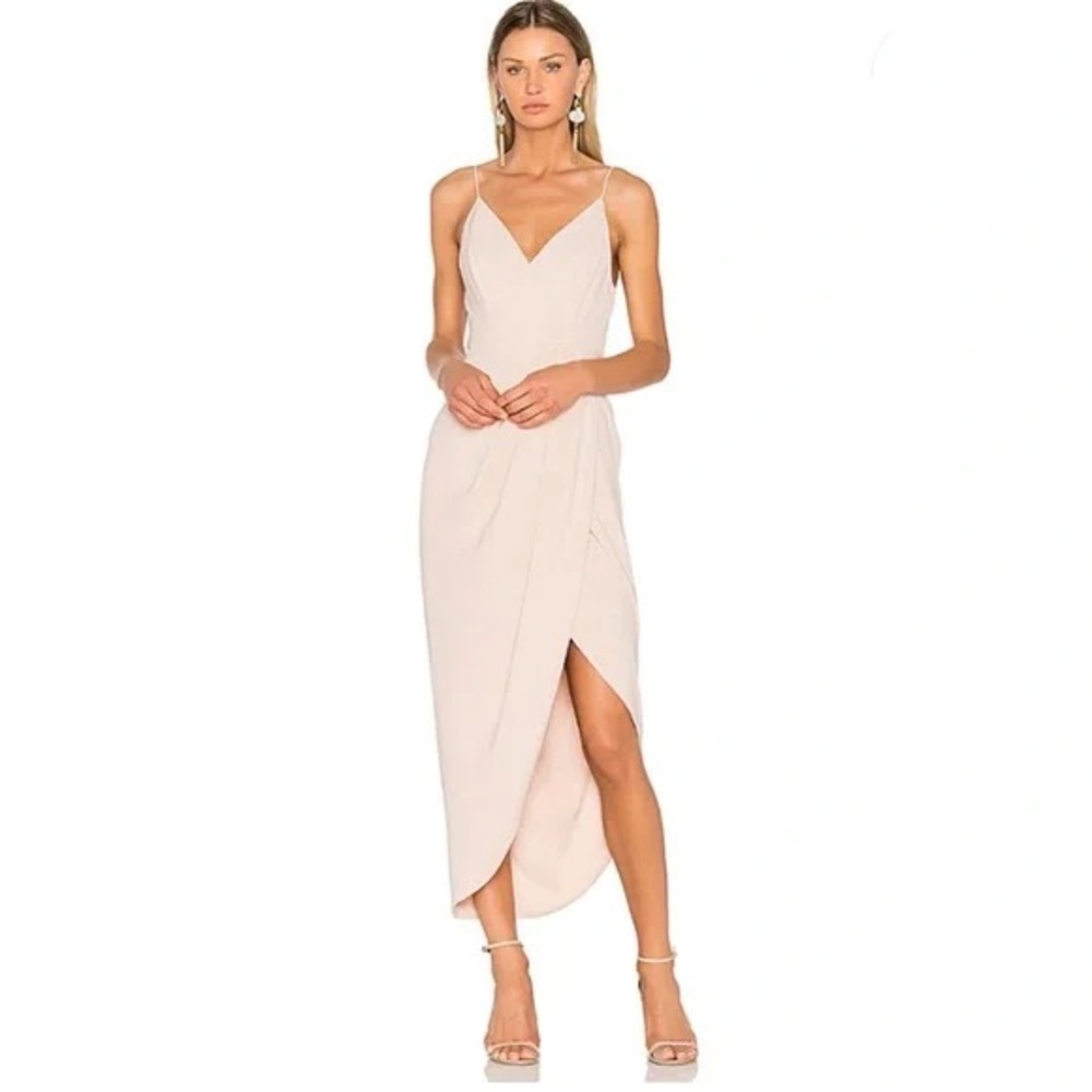 Shona joy tulip hem midi dress WHITE